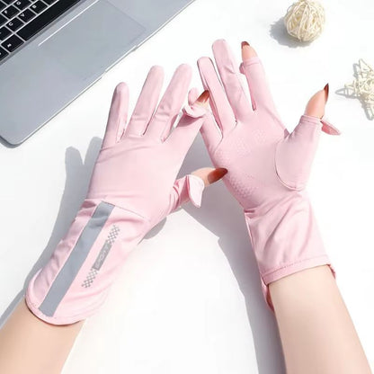 BreezeGuard Summer Sunscreen Gloves Womens Thin Ice Silk UV Driving Gloves UPF 50 6