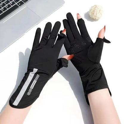BreezeGuard Summer Sunscreen Gloves Womens Thin Ice Silk UV Driving Gloves UPF 50 7