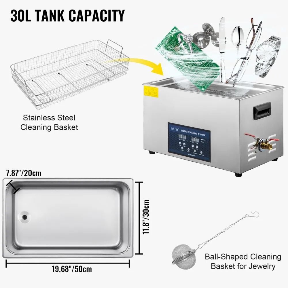 Professional Ultrasonic Parts Cleaner Dual Frequency Heated Ultrasonic Cleaner With Timer 5