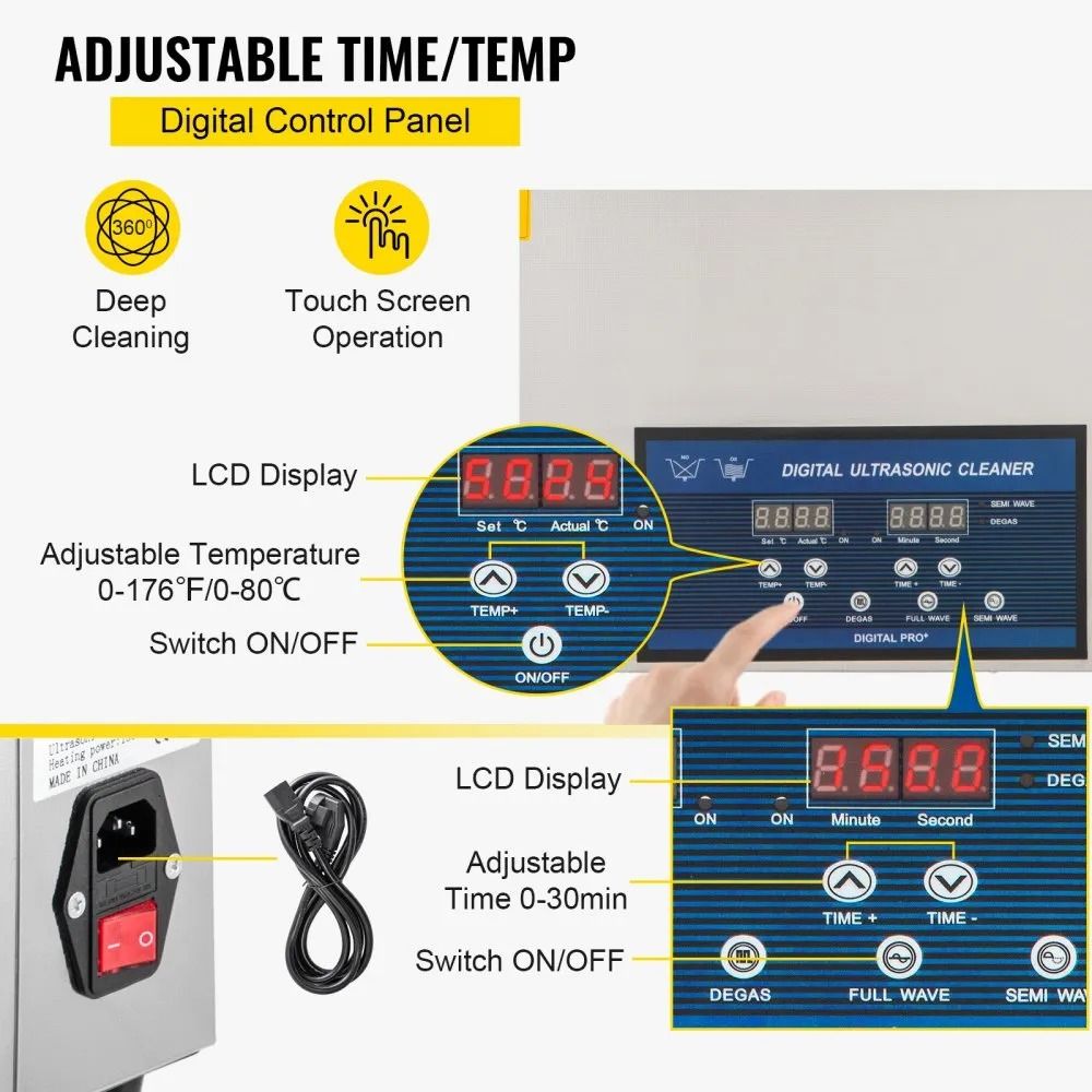 Professional Ultrasonic Parts Cleaner Dual Frequency Heated Ultrasonic Cleaner With Timer 4