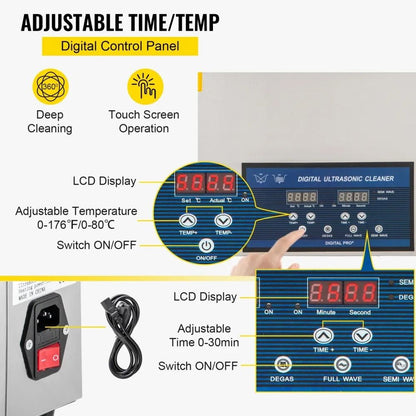 Professional Ultrasonic Parts Cleaner Dual Frequency Heated Ultrasonic Cleaner With Timer 4