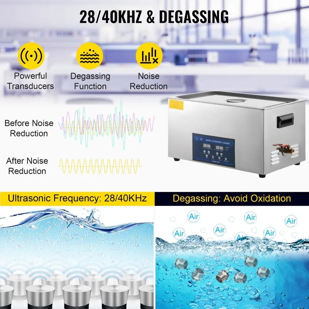 Professional Ultrasonic Parts Cleaner Dual Frequency Heated Ultrasonic Cleaner With Timer 2