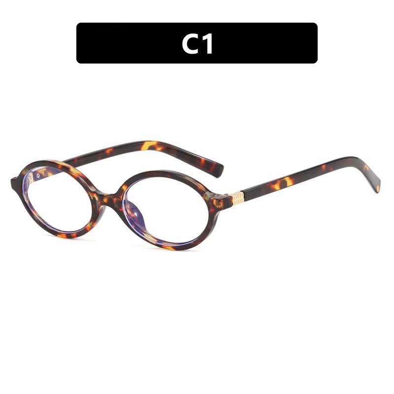 Vintage Luxe Small Oval Sunglasses Retro Anti Blue Light Eyeglasses 4