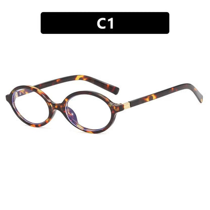 Vintage Luxe Small Oval Sunglasses Retro Anti Blue Light Eyeglasses 4