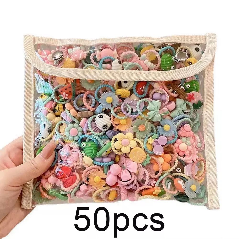 Sweet Cartoon Dream Cartoon Hair Ties Set  102050pcs Cute Hair Ropes For Girls 6