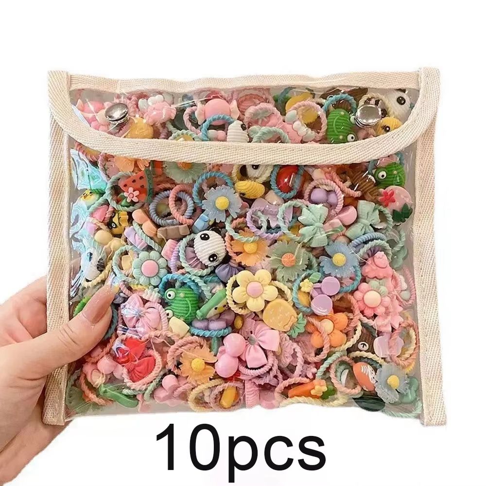 Sweet Cartoon Dream Cartoon Hair Ties Set  102050pcs Cute Hair Ropes For Girls 7