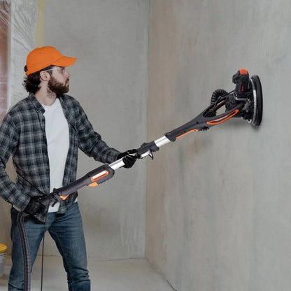 Wall Smoother Power Tool Adjustable RPM Speeds Dual LED Collapsible Design For Ceilings Dust Collec