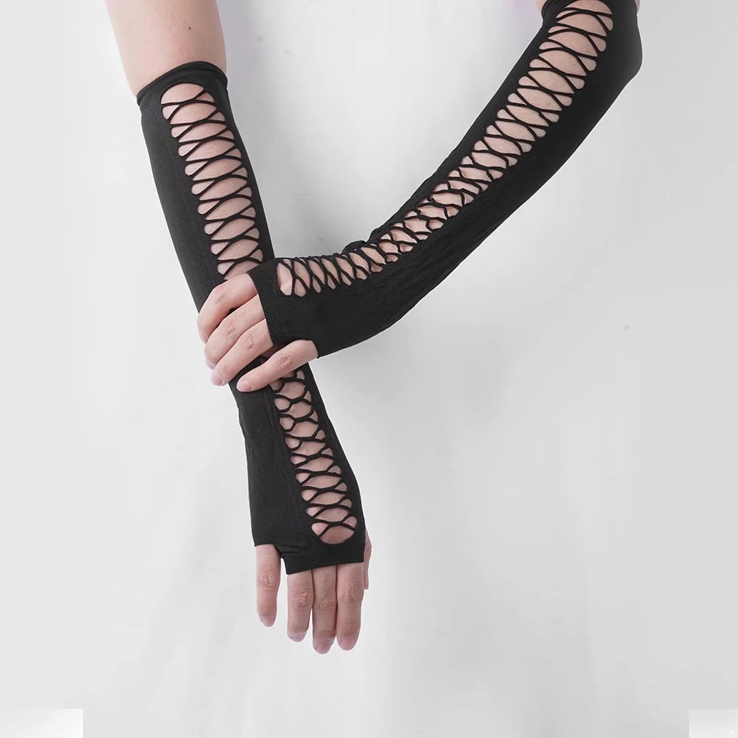 Midnight Muse Long Lace Fingerless Gloves For Nightclub Party  Cosplay 2