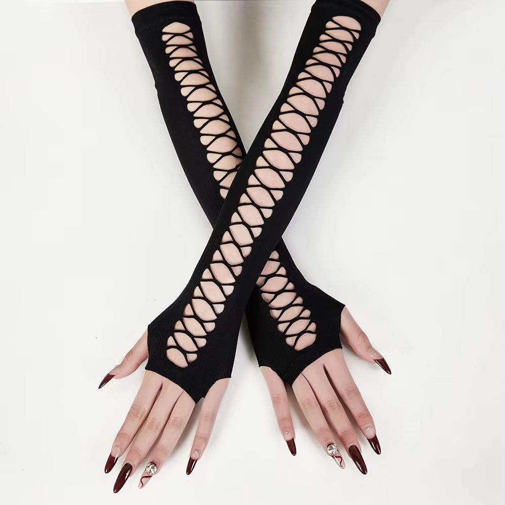 Midnight Muse Long Lace Fingerless Gloves For Nightclub Party  Cosplay 6