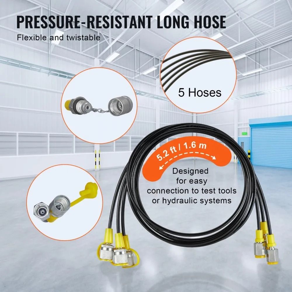 Excavator Hydraulic Test Gauge Set Hydraulic Pressure Test Kit  Gauges Couplings Tee Connectors Tes 2