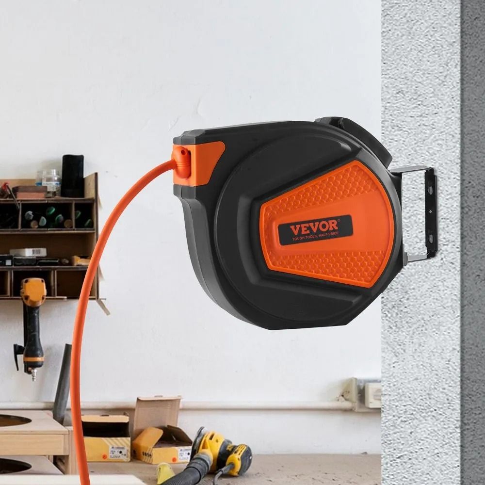 Air Compressor Hose Reel With Lead In Retractable Air Hose Reel Hybrid Air Hose Max  Swivel Mount C 6
