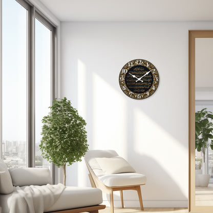 Retro Art Islamic Calligraphy Wooden Wall Clock Silent Quartz Clock Living Room Bedroom Kitchen Hom 4