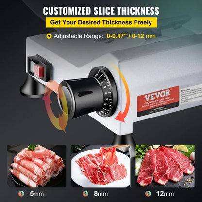Carbon Steel Blade Electric Food Slicer Commercial Meat Slicer Electric Deli Food Slicer Thickness  4