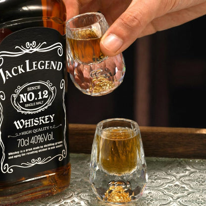 Gold Foil Crystal Wine Glass, Luxury Whiskey Glass, Suitable for Decoration, Collection, Celebration
