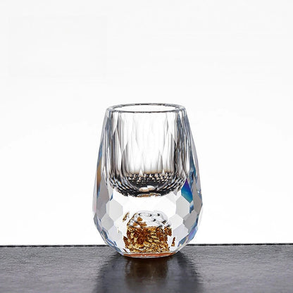 Gold Foil Crystal Wine Glass, Luxury Whiskey Glass, Suitable for Decoration, Collection, Celebration