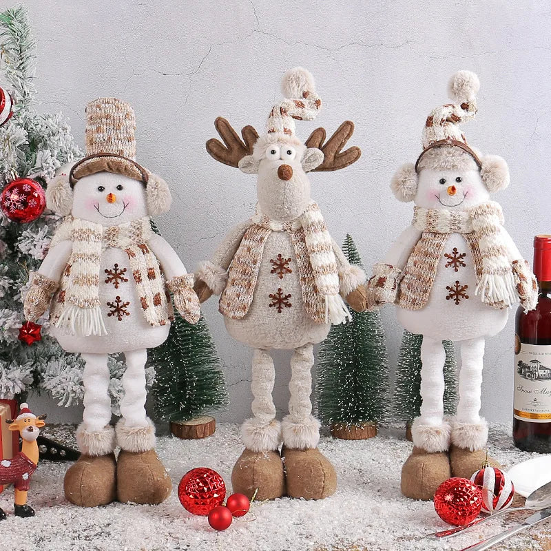 Knit Deer Santa Claus, Christmas Decorations Factory Doll, Expandable Figurine, Window Scene Arrangement Ornament