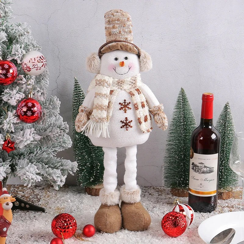 Knit Deer Santa Claus Christmas Decorations Factory Doll Expandable Figurine Window Scene Arrangeme 2