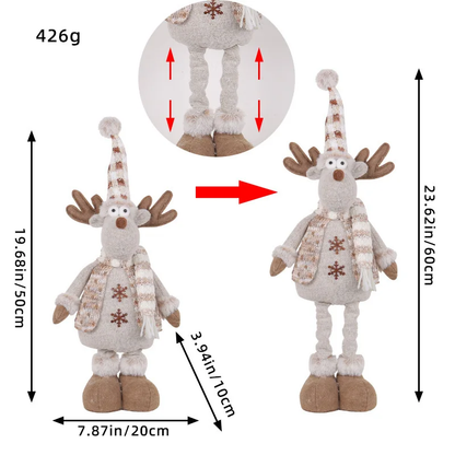 Knit Deer Santa Claus Christmas Decorations Factory Doll Expandable Figurine Window Scene Arrangeme 5
