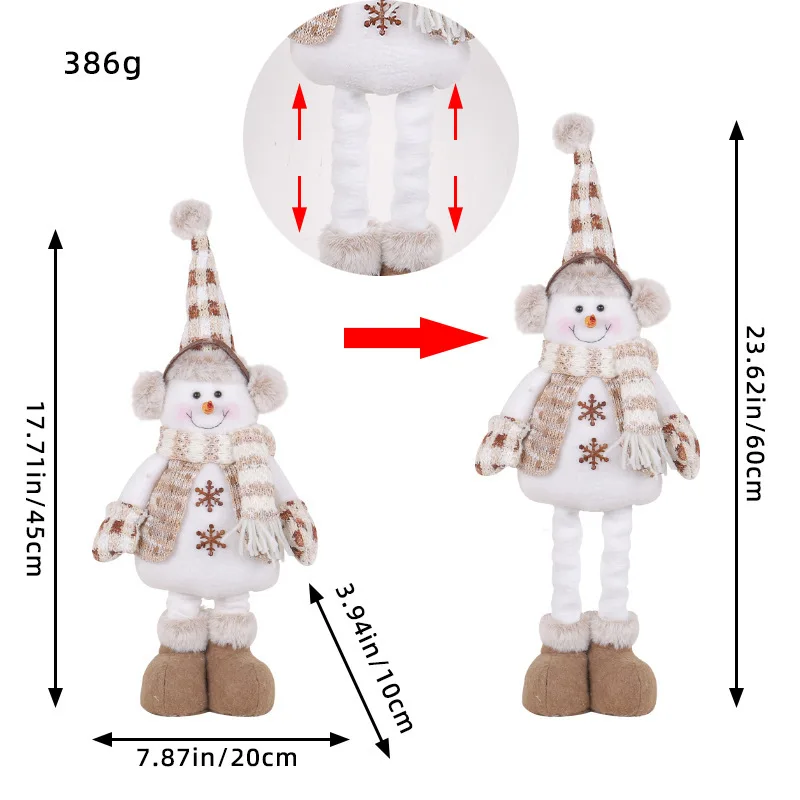 Knit Deer Santa Claus Christmas Decorations Factory Doll Expandable Figurine Window Scene Arrangeme 6