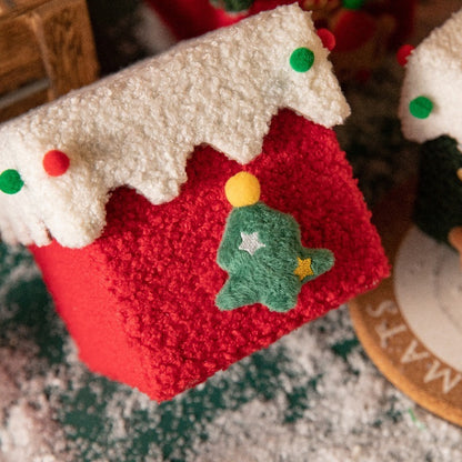 Xmas Tree Felt Box With Ribbon Multifunctional Christmas Eve Apple Gift Box Reindeer Plush Candy Tr 3