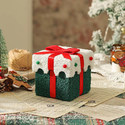 Xmas Tree Felt Box With Ribbon Multifunctional Christmas Eve Apple Gift Box Reindeer Plush Candy Tr 6