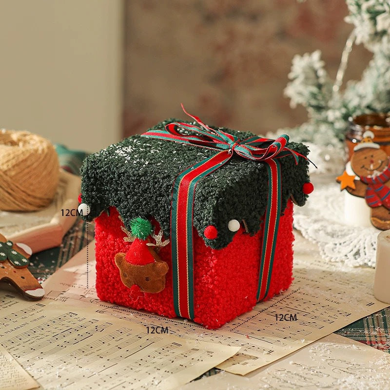 Xmas Tree Felt Box With Ribbon Multifunctional Christmas Eve Apple Gift Box Reindeer Plush Candy Tr 4