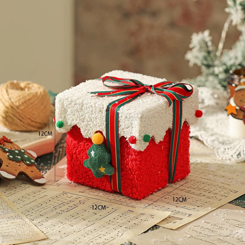 Xmas Tree Felt Box With Ribbon Multifunctional Christmas Eve Apple Gift Box Reindeer Plush Candy Tr 9