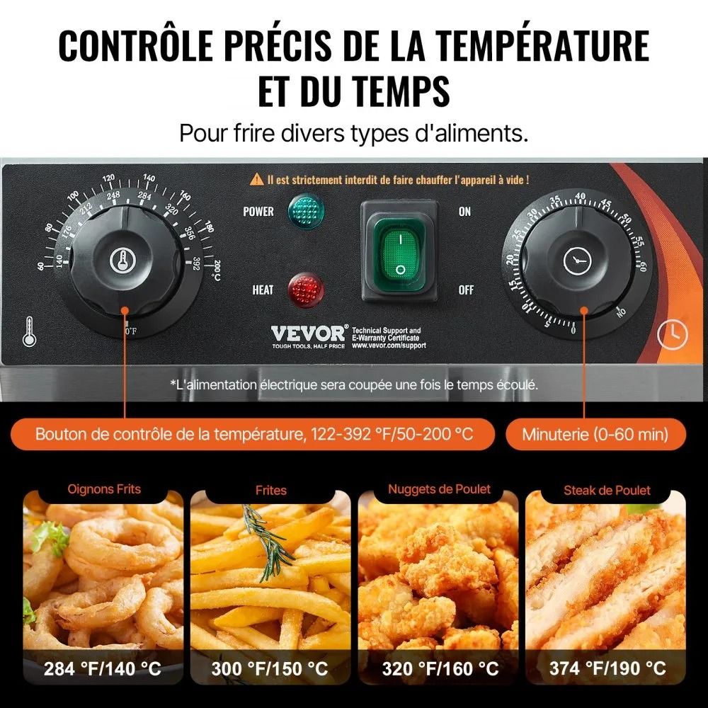 Dual Tank Commercial Electric Deep Fryer  Oil Fryer With Basket Stainless Steel Countertop Fryer Ti 5