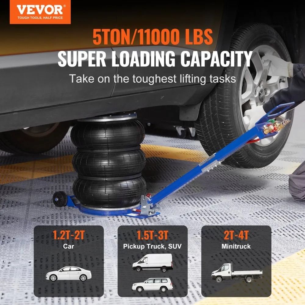 High Lbs Air Jack Triple Bag Airbag Jack With Six Steel Pipes Fast Pneumatic Jack Adjustable Handle 1