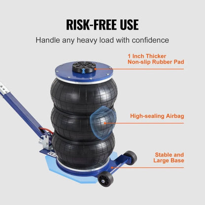 High Lbs Air Jack Triple Bag Airbag Jack With Six Steel Pipes Fast Pneumatic Jack Adjustable Handle 5