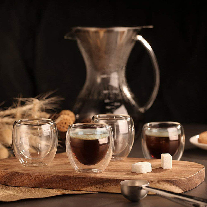 Glass Coffee Mugs, Double Wall Glass Coffee Cups, Insulated Espresso Cups, Cold Drinking Wine Shot Glasses, Tea Cups