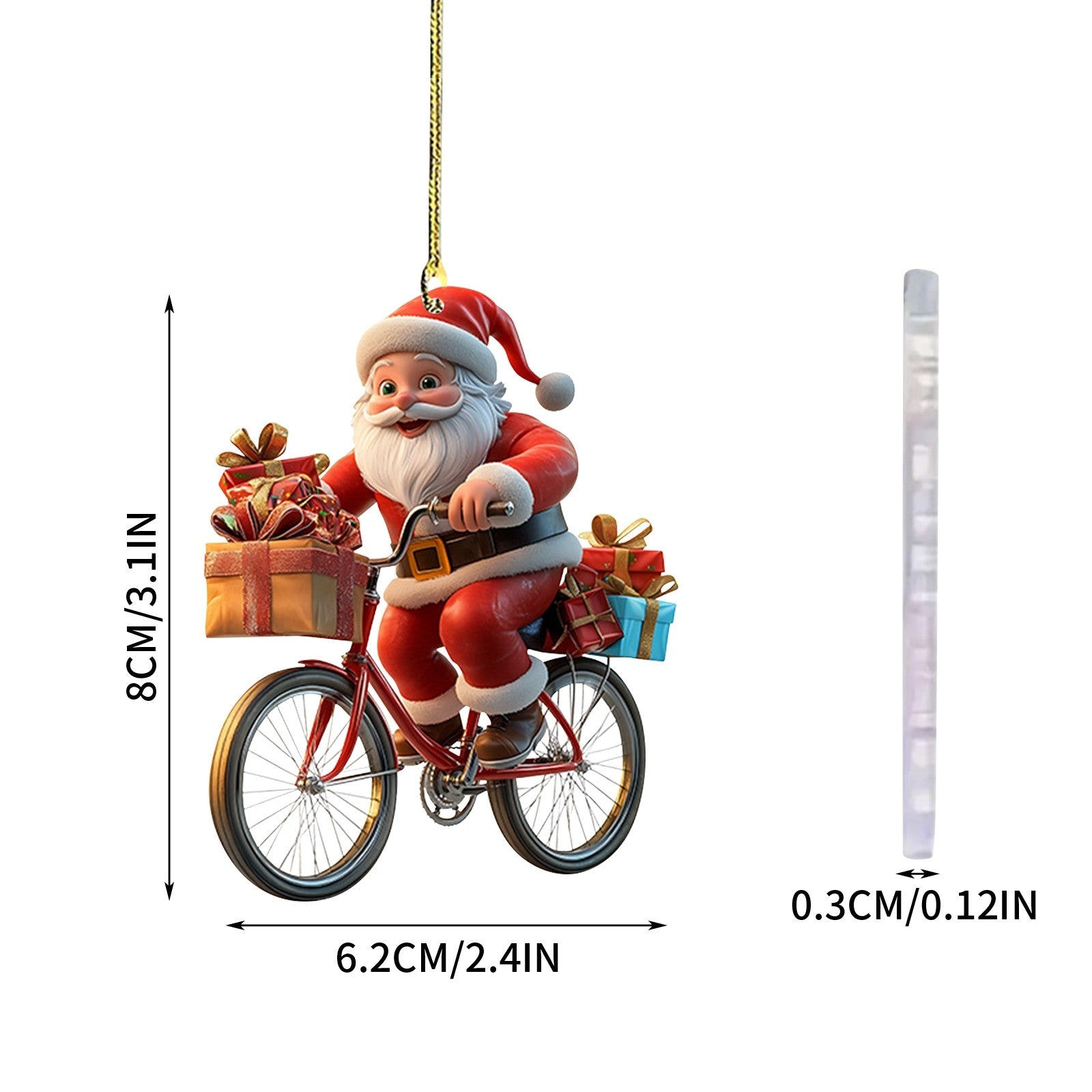 Cartoon Santa Claus Bicycle Gifts 2d Acrylic Winter Decorative Hanging Christmas Pendants Christmas 4