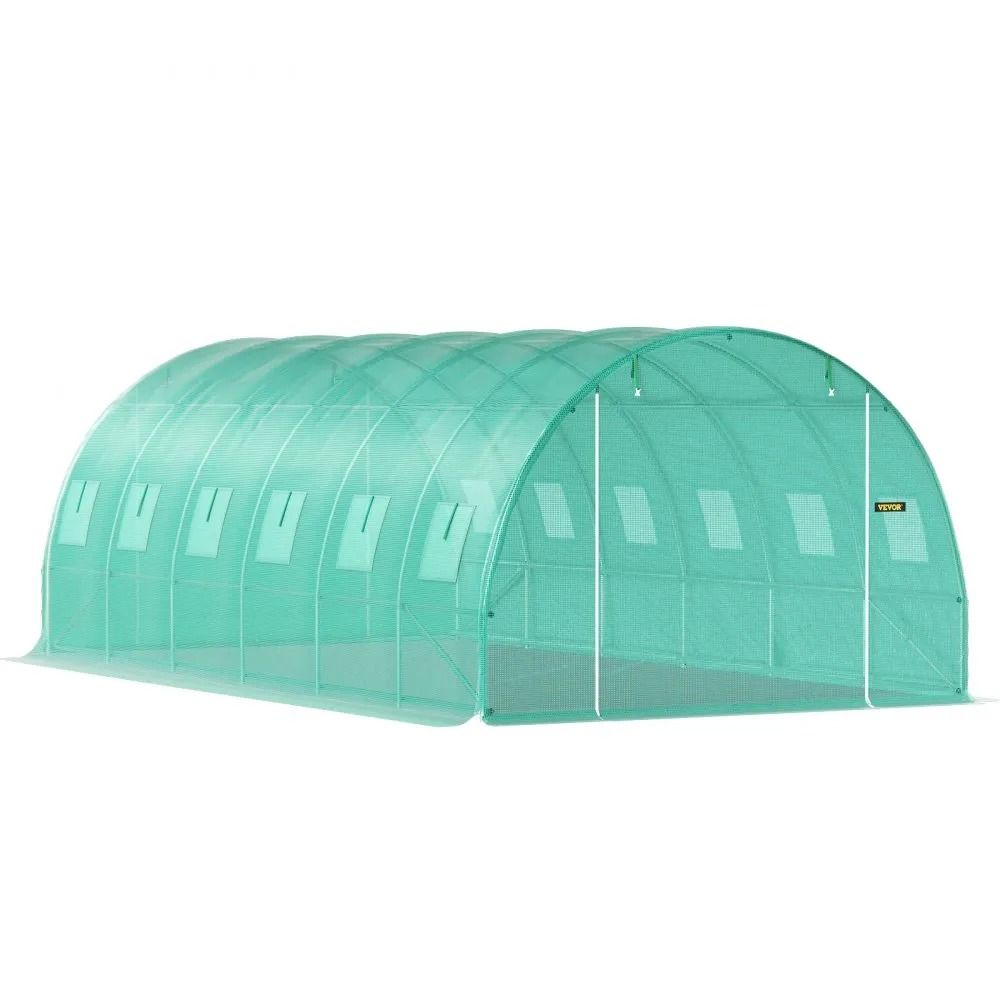 Walkin Tunnel Greenhouse Portable Plant Hot House Galvanized Steel Hoops Rollup Windows Zippered Do 10