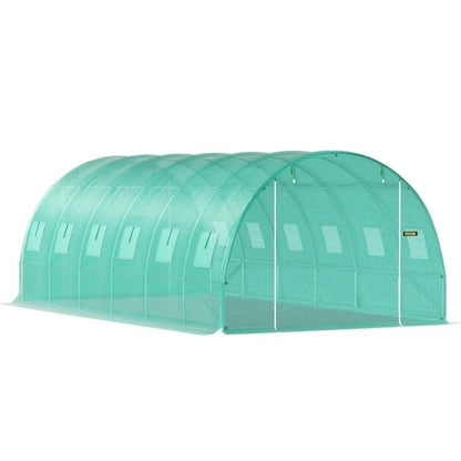 Walkin Tunnel Greenhouse Portable Plant Hot House Galvanized Steel Hoops Rollup Windows Zippered Do 10