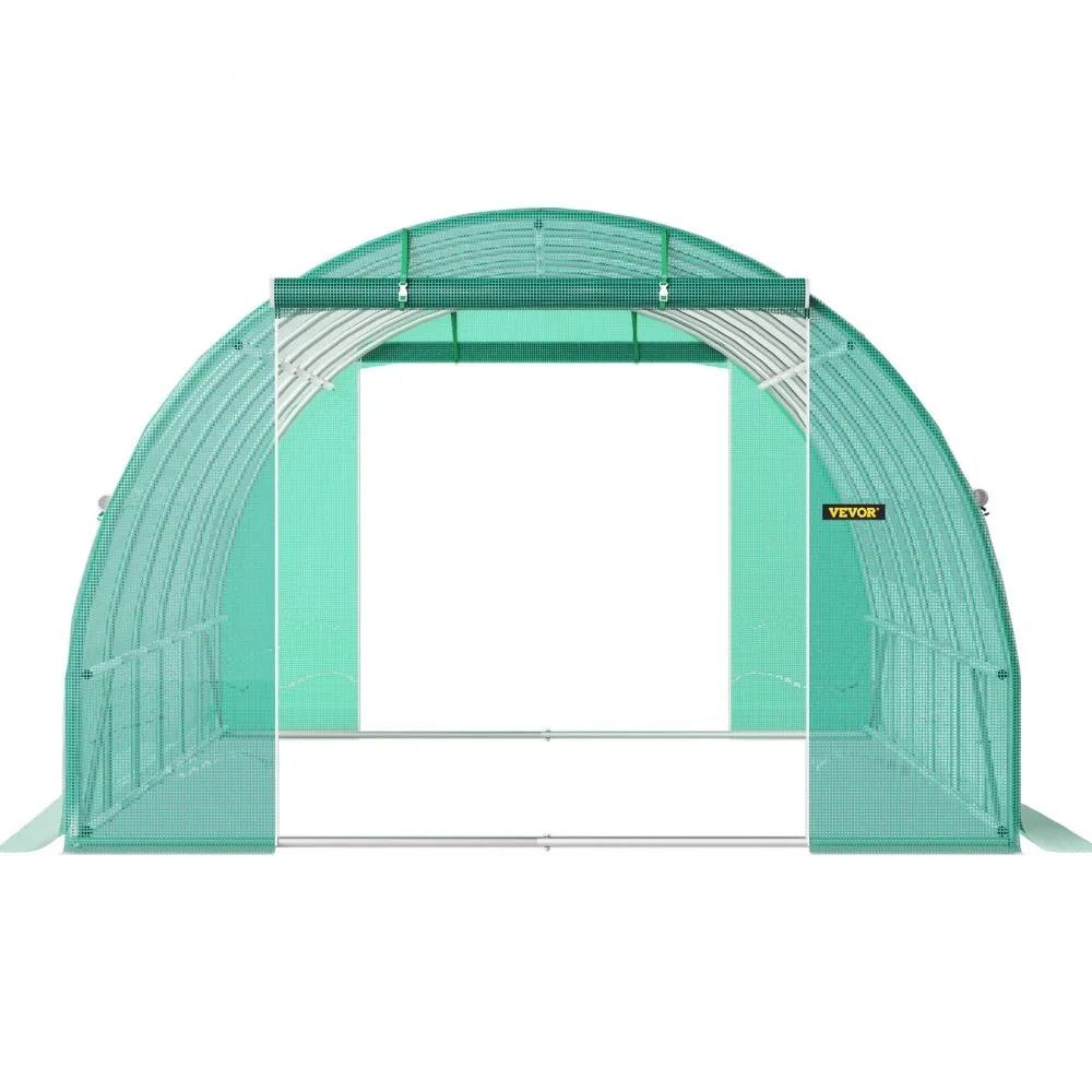 Walkin Tunnel Greenhouse Portable Plant Hot House Galvanized Steel Hoops Rollup Windows Zippered Do 9