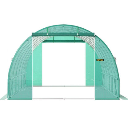 Walkin Tunnel Greenhouse Portable Plant Hot House Galvanized Steel Hoops Rollup Windows Zippered Do 9