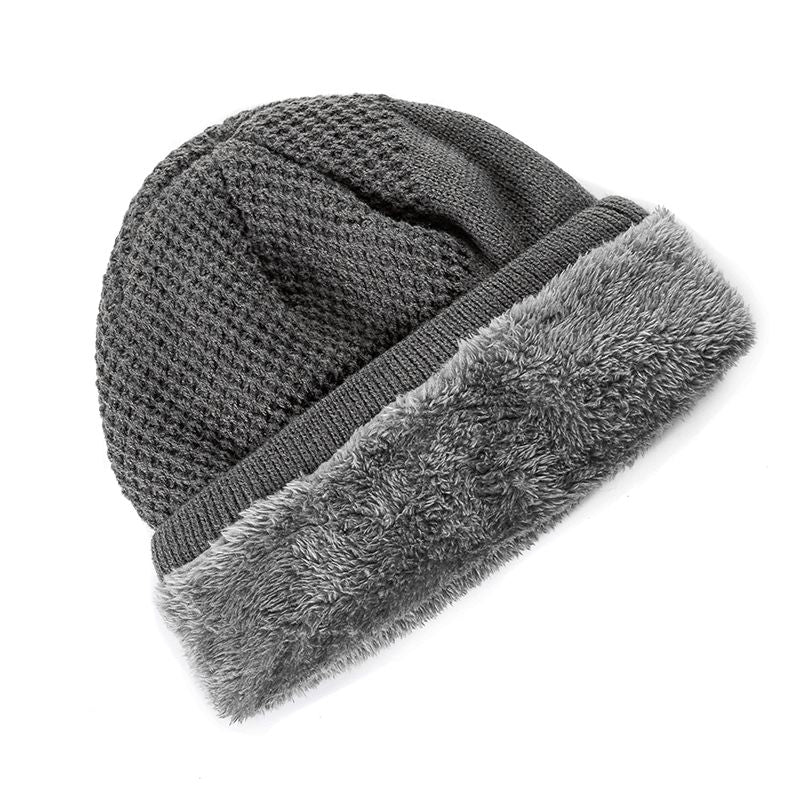 Fur Lined Thick Ski Beanie Cap, Unisex Warm Winter Beanie, Knitted Hat Men Women, Hat Fashion Wheat Embroidered