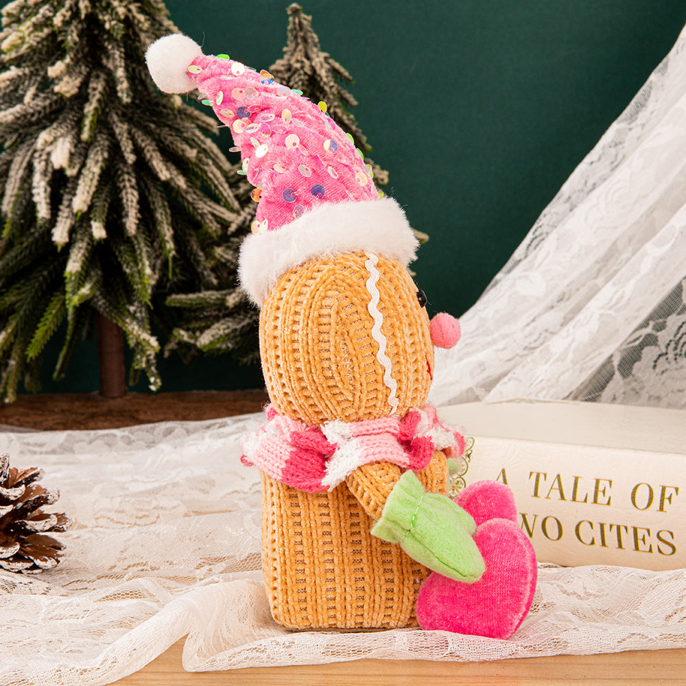 Pink Gingerbread Man Figurines New Christmas Decorations Festive Kids Gifts Decorative Party Orname 2