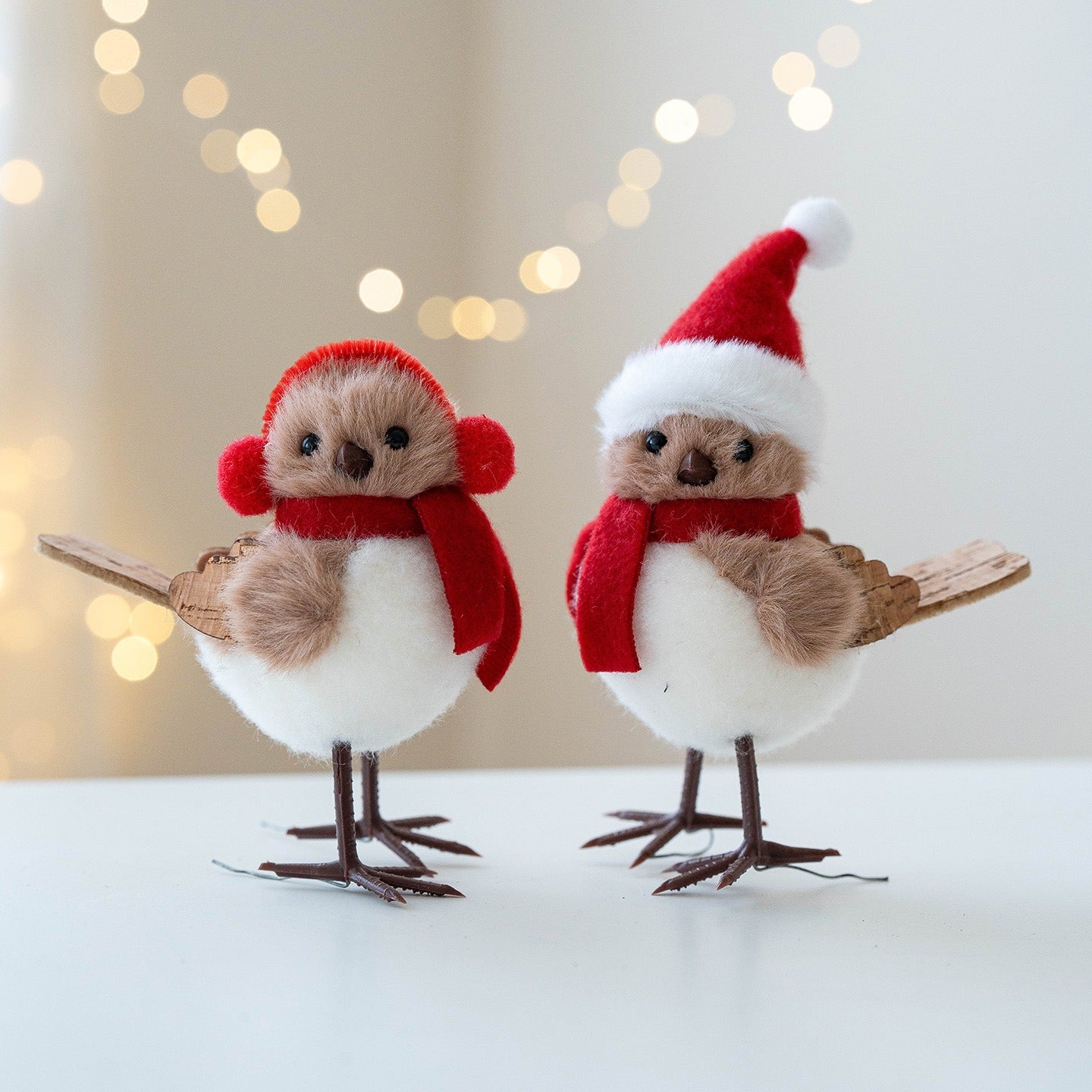 Foam Red Scarf Hats Bird Xmas Tree Christmas Simulation Bird Hanging Pendant Ornaments Merry Christ 2