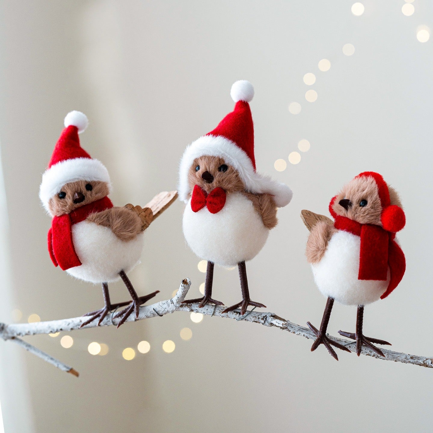 Foam Red Scarf Hats Bird Xmas Tree Christmas Simulation Bird Hanging Pendant Ornaments Merry Christ 3