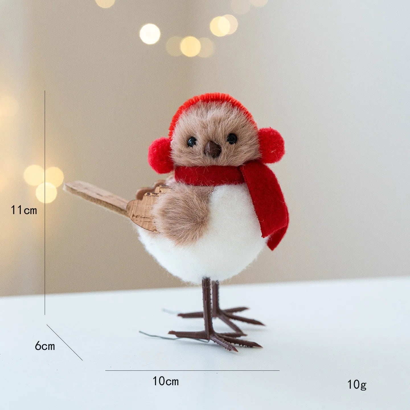Foam Red Scarf Hats Bird Xmas Tree Christmas Simulation Bird Hanging Pendant Ornaments Merry Christ 7