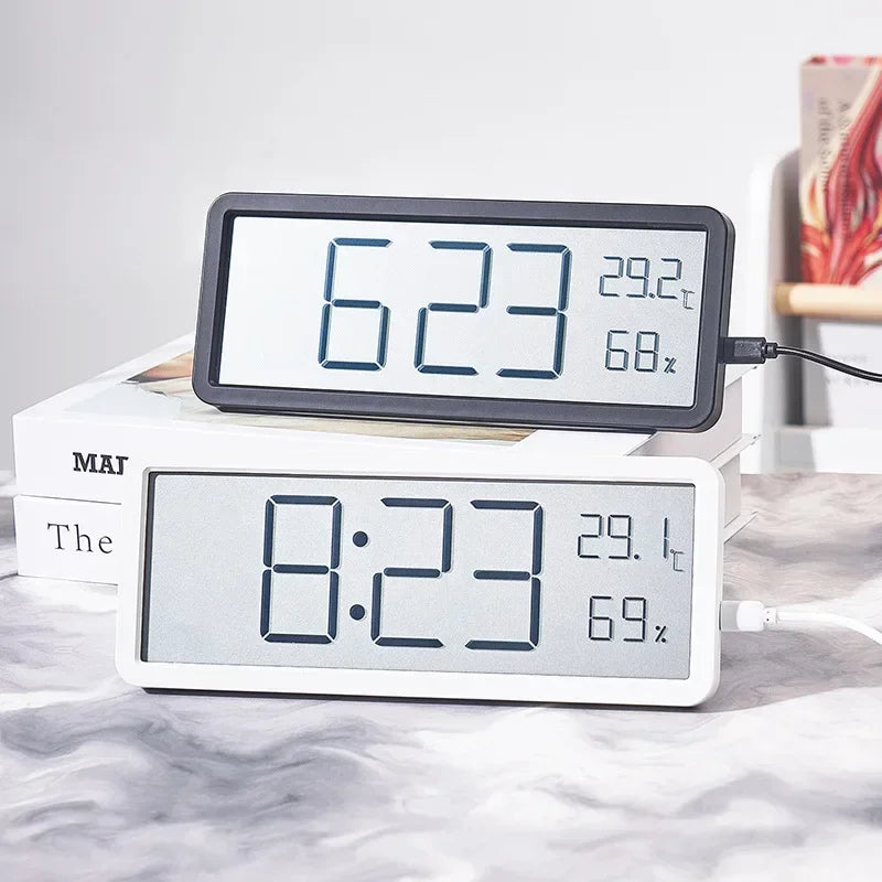 Digital Wall Clock, Electronic Clock, Time Temperature Humidity Display, Desktop Home Decor, Hanging Wall Decoration