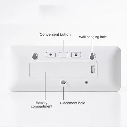 Digital Wall Clock Electronic Clock Time Temperature Humidity Display Desktop Home Decor Hanging Wa 1