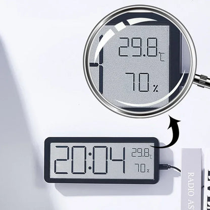 Digital Wall Clock Electronic Clock Time Temperature Humidity Display Desktop Home Decor Hanging Wa 3