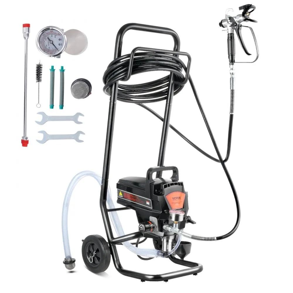 High Efficiency Electric Stand Airless Paint Sprayer With Cart Fine And Even Painting Effect Paint  7