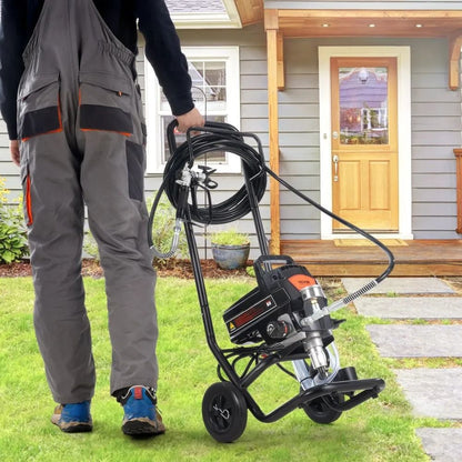 High Efficiency Electric Stand Airless Paint Sprayer With Cart Fine And Even Painting Effect Paint  5
