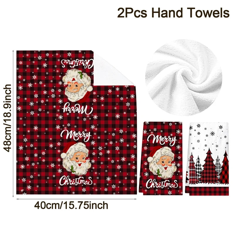 Merry Christmas Party Decoration, Christmas Kitchen Towels, Navidad Natal New Year Gif, Xmas Santa Claus Dish Towel