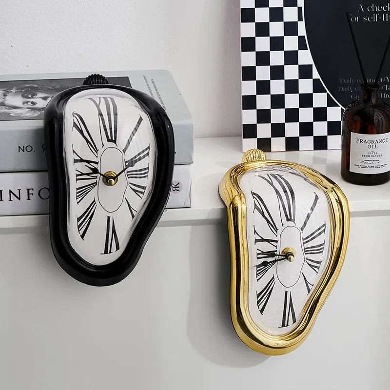 Novel Surreal Wall Clock Salvador Dali Style Melting Distorted Home Decoration Gift For Garden And  1