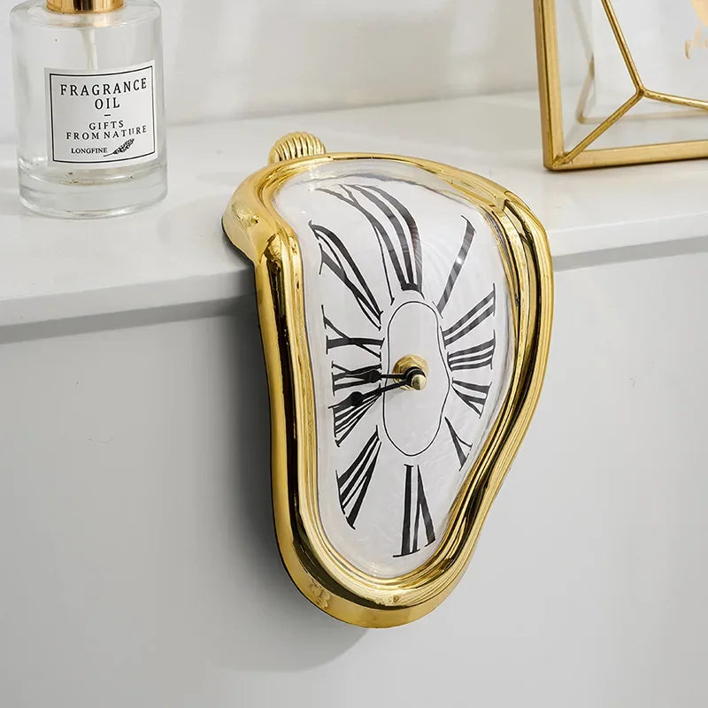 Novel Surreal Wall Clock Salvador Dali Style Melting Distorted Home Decoration Gift For Garden And  5