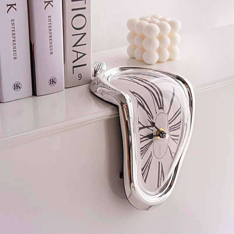 Novel Surreal Wall Clock Salvador Dali Style Melting Distorted Home Decoration Gift For Garden And  7